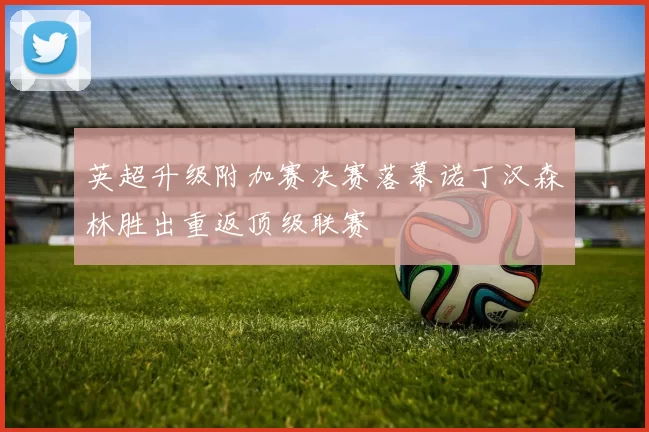 英超升级附加赛决赛落幕诺丁汉森林胜出重返顶级联赛